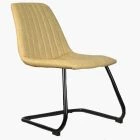 West Office Chair Cream Faux Leather & Black Base