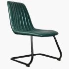West Office Chair Bottle Green Faux Leather & Black Base