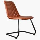 West Office Chair Vintage Brown Faux Leather & Black Base
