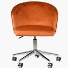 Surf Office Chair Burnt Orange Velvet & Chrome Base