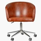 Surf Office Chair Vintage Brown Faux Leather & Chrome Base