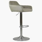 Swallow Bar Stool Taupe Leather & Brushed Steel Base
