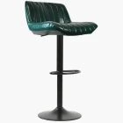 Sydney Bar Stool Bottle Green Leather & Black Base
