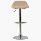 Texas Bar Stool Brown Fabric & Chrome Base