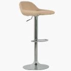 Texas Bar Stool Brown Fabric & Chrome Base