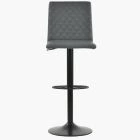 Titan Bar Stool Dark Grey Leather & Black Base