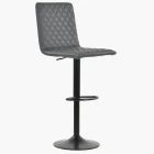 Titan Bar Stool Dark Grey Leather & Black Base