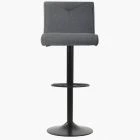 Tokyo Bar Stool Grey Fabric & Black Base