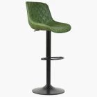 Torek Bar Stool Vintage Green Leather & Black Base