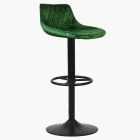 Toronto Bar Stool Green Velvet & Black Base