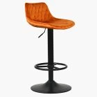 Toronto Bar Stool Burnt Orange Velvet & Black Base