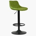 Toronto Bar Stool Vintage Green Leather & Black Base