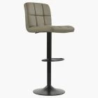 Troy Bar Stool Taupe Leather & Black Base