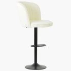 Tribeca Bar Stool Cream Boucle Fabric & Black Base
