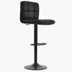 Troy Bar Stool Black Leather & Black Base