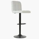 Troy Bar Stool Cream Boucle Fabric & Black Base