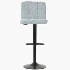 Troy Bar Stool Grey Boucle Fabric & Black Base