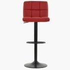 Troy Bar Stool Wine Red Leather & Black Base