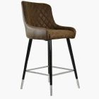 Vault Bar Stool Antique Brown Leather & Black \ Silver Leg