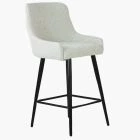 Vault Bar Stool Cream Boucle Fabric & Black Leg