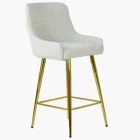 Vault Bar Stool Cream Boucle Fabric & Gold Leg