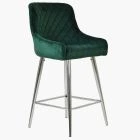 Vault Bar Stool Green Velvet & Chrome Leg