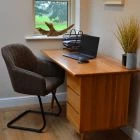 Wickham Dining Chair Antique Brown Faux Leather & Black Leg