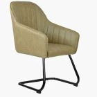 Wickham Dining Chair Cream Faux Leather & Black Legs