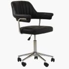 Yale Office Chair Black Faux Leather & Chrome Base