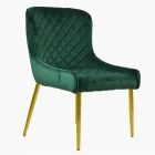 Heron Dining Chair Green Velvet & Gold Legs