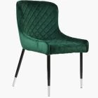 Heron Dining Chair Green Velvet & Black \ Silver Legs