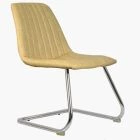 Zephyr Dining Chair Cream Faux Leather & Chrome Leg