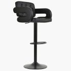 Zeus Bar Stool Black Leather & Black Base