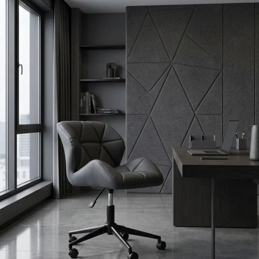 Barnes Office Chair Black Faux Leather & Black
