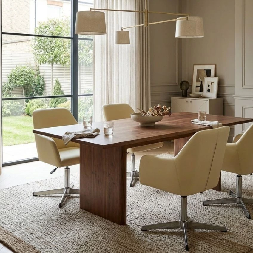 Bodak Office Chair in Burnt Orange Fabric