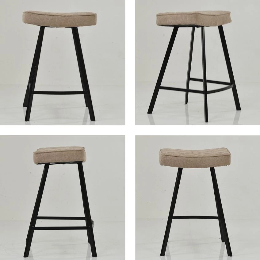Harper Bar Stool Fawn Brown Fabric & Black