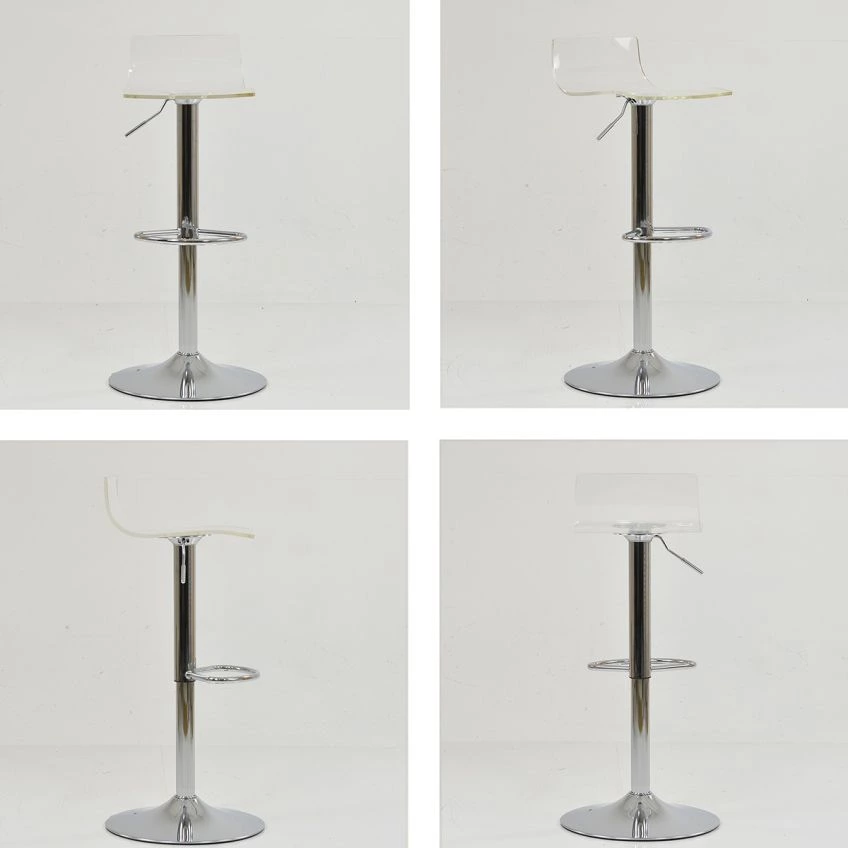 Crystal Bar Stool Clear Acrylic & Chrome