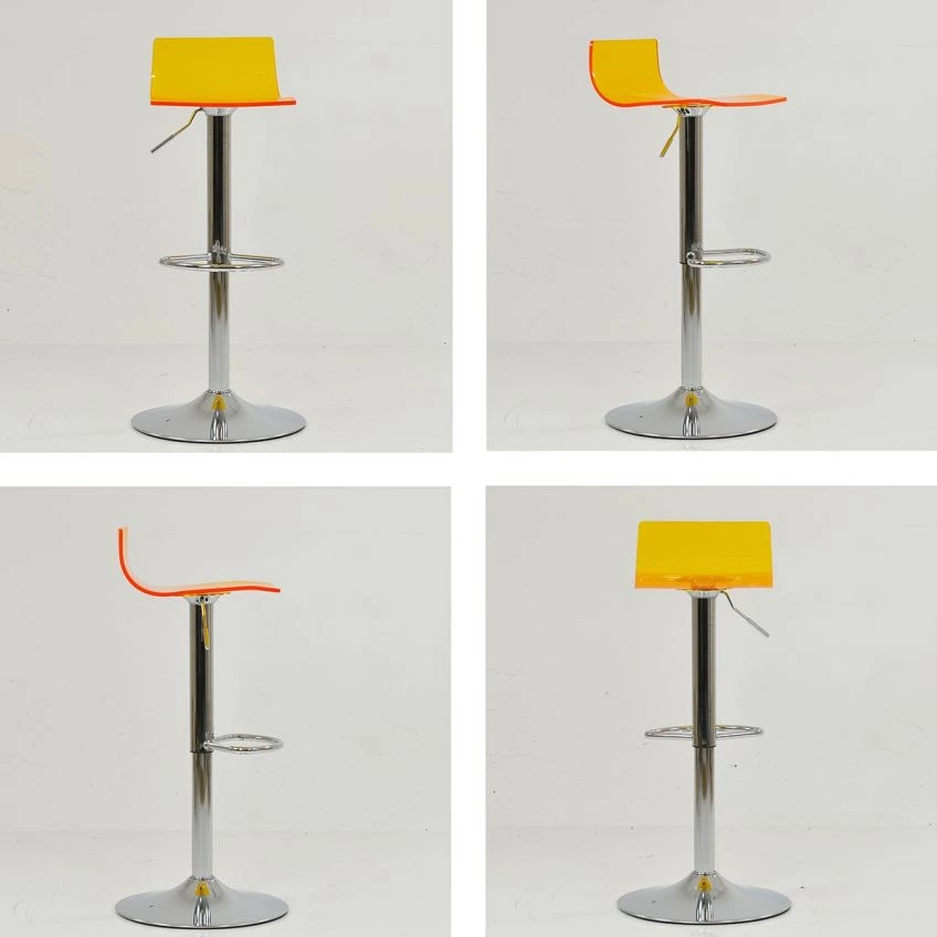 Crystal Bar Stool Orange Acrylic & Chrome