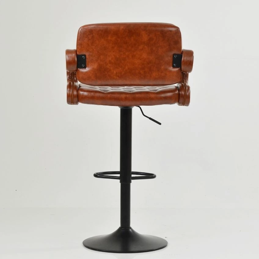 Vintage Brown Bar Stool - Zeus with Armrests | Lakeland