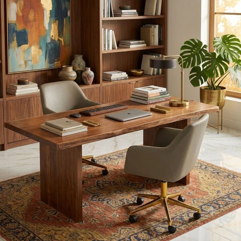 Burno Office Chair in Taupe Faux Leather