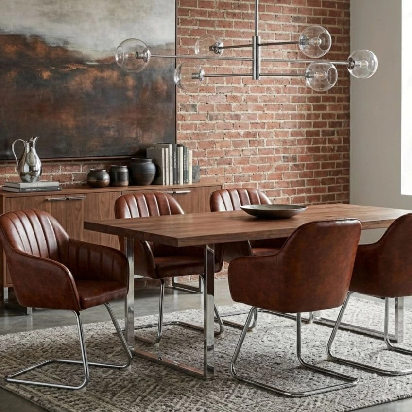Duval Dining Chair Black Velvet & Chrome
