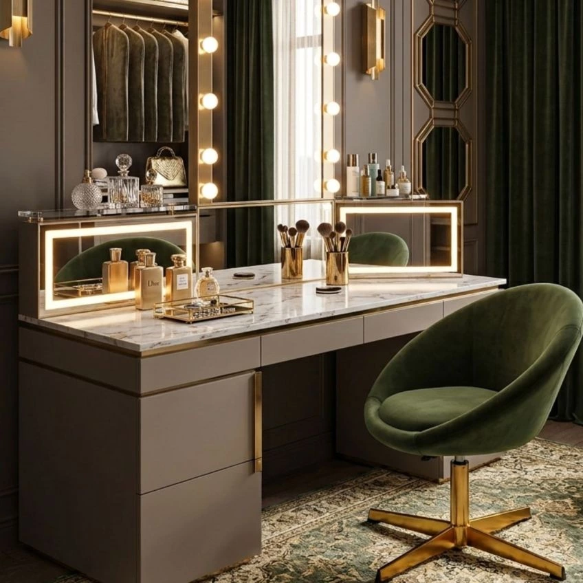 Endrick Vanity Chair in Pink Velvet
