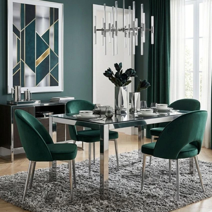 Flair Dining Chair Vintage Brown Leather & Chrome

