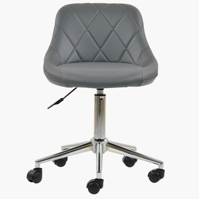 Grey faux leather swivel chair discount