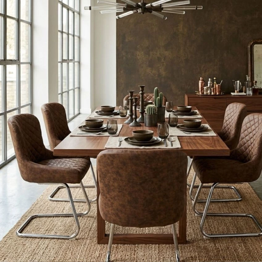 Hale Dining Chair Pink Velvet & Chrome
