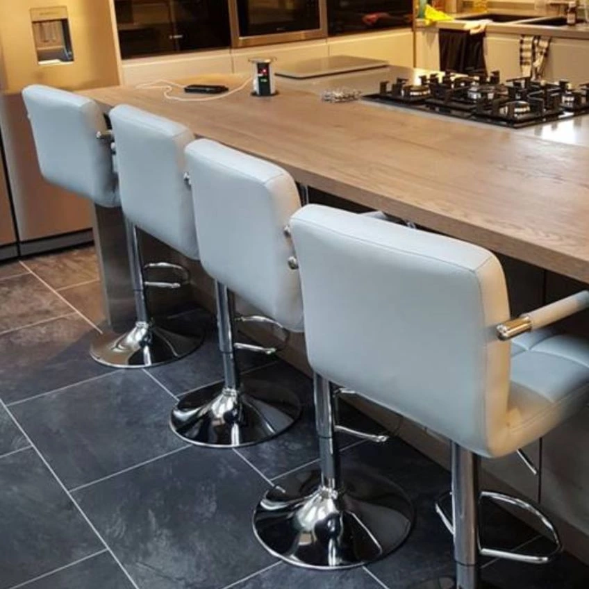 Havana Bar Stool Vintage Brown Leather & Chrome Base
