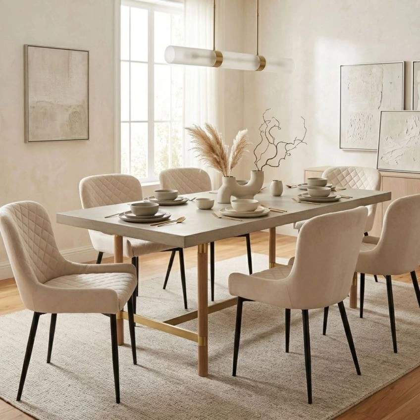 Heron Dining Chair Burnt Orange Velvet & Black Base
