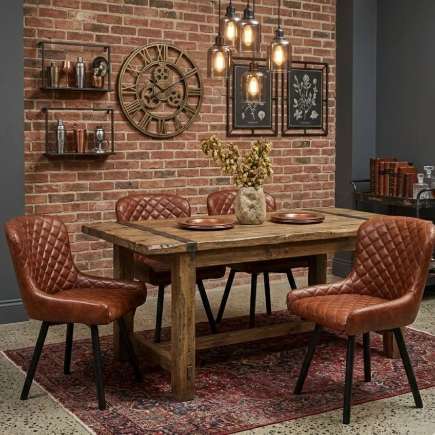 Ikast Dining Chair Emerald Green Velvet & Wood Leg
