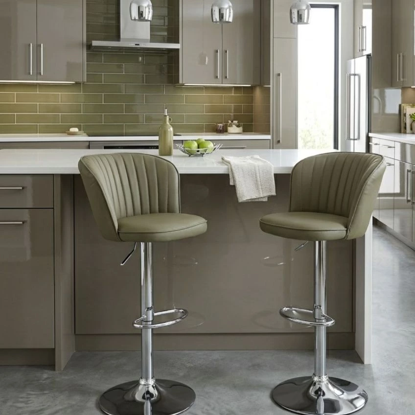 Jardin Bar Stool Pink Velvet & Chrome