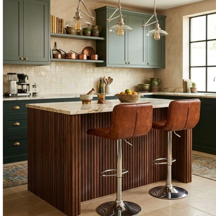 put 2 of these stools in a kitchen make the room asthetic match the stool